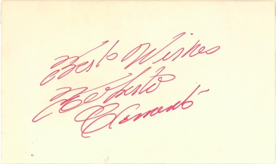 Roberto Clemente Signed & "Best Wishes" Inscribed Index Card (JSA)